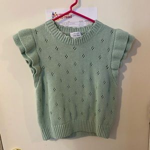 & Other Stories Pointelle Knit Ruffle Vest sweater